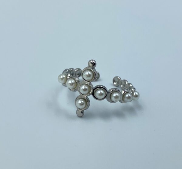 Pearl Cross Ring - Image 3