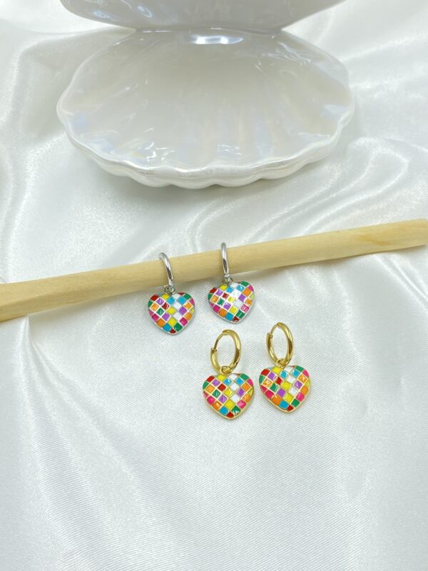 Rainbow Heart Earrings