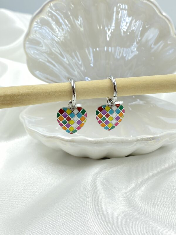 Rainbow Heart Earrings - Image 2