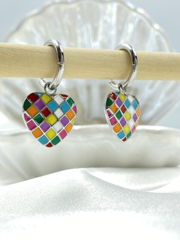 Rainbow Heart Earrings - Image 3