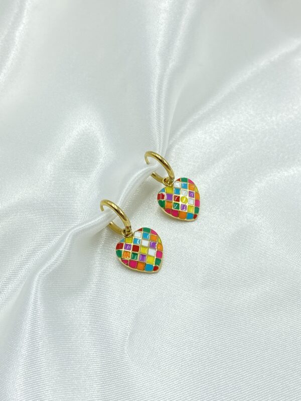 Rainbow Heart Earrings - Image 4