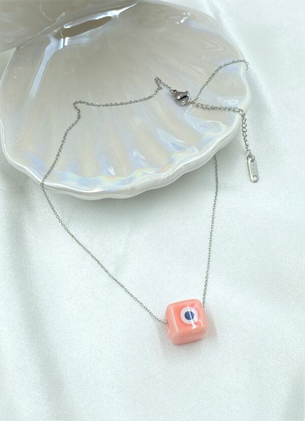 Big Tropical Eye Silver Necklace - Image 2