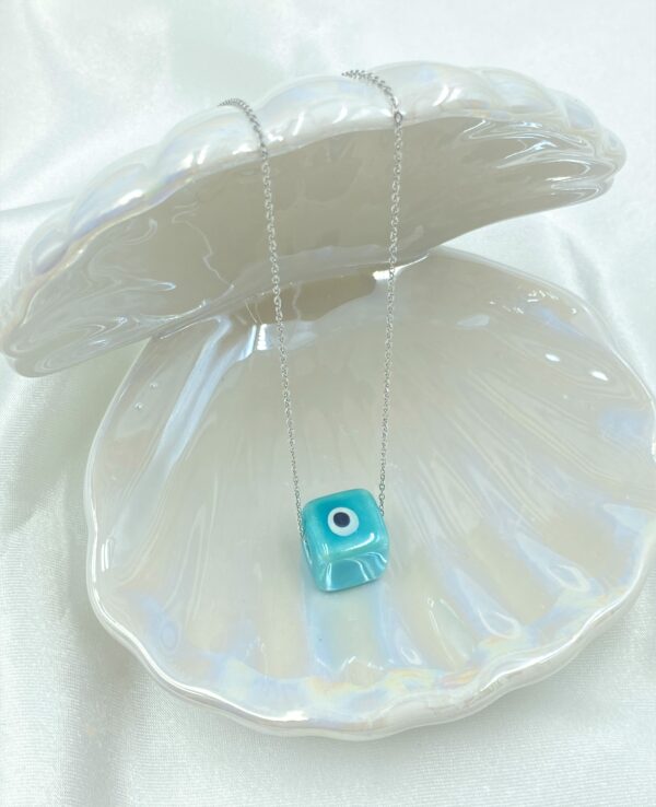 Big Tropical Eye Silver Necklace - Image 3