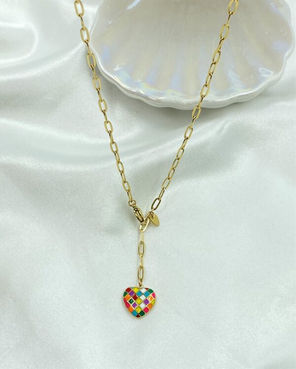 Rainbow Heart Necklace - Image 2