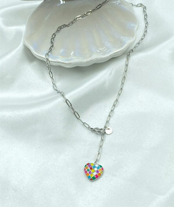 Rainbow Heart Necklace - Image 3