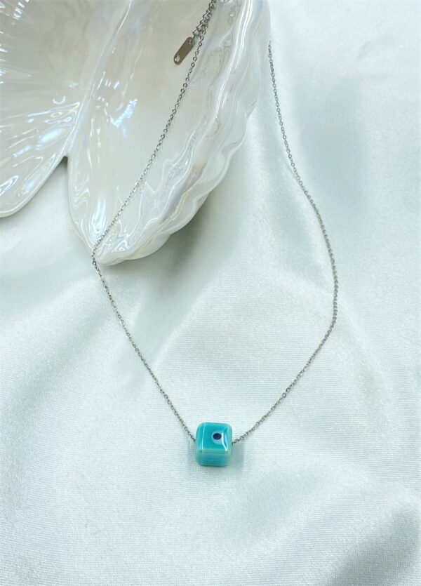 Tropical Eye Silver Necklace - Image 4