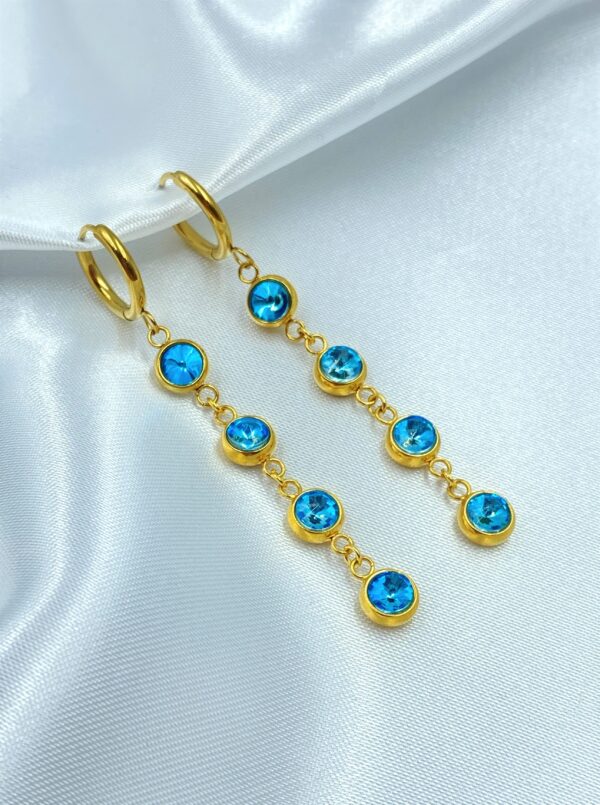 Diamond Rain Gold Earrings - Image 2