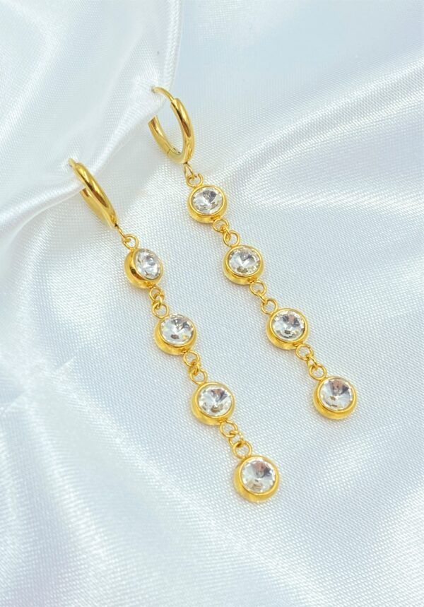 Diamond Rain Gold Earrings - Image 4