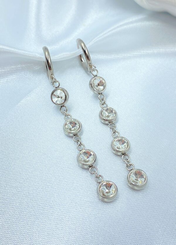 Diamond Rain Silver Earrings - Image 2