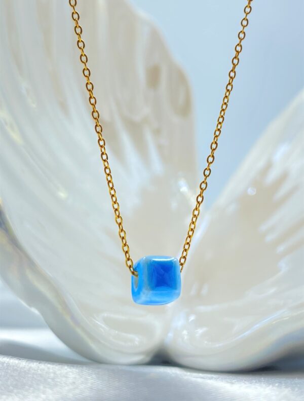 Little Ocean Cube Gold Necklace - Image 4