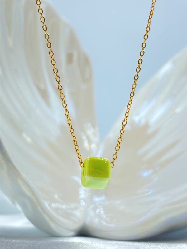 Little Ocean Cube Gold Necklace - Image 3