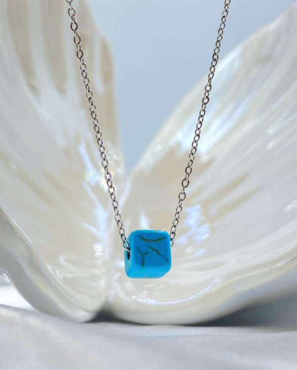 Little Ocean Cube Silver Necklace - Image 4