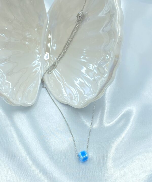 Little Ocean Cube Silver Necklace - Image 6