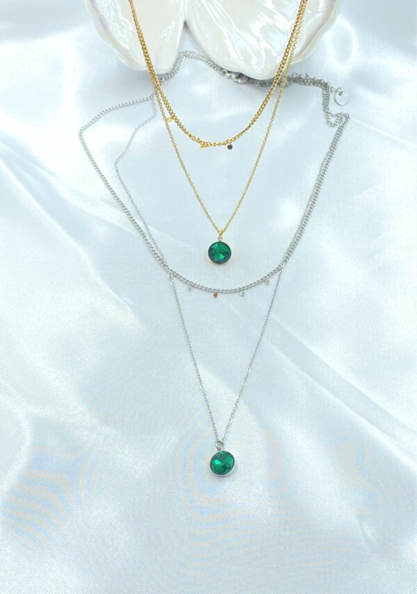 Boho Emerald Double Necklace