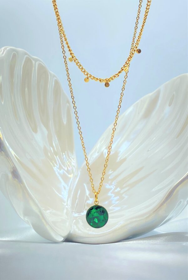 Boho Emerald Double Necklace - Image 3