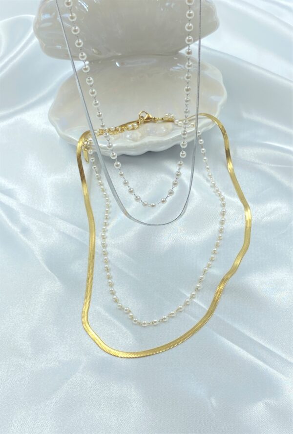 Pearly Snake Double Necklace