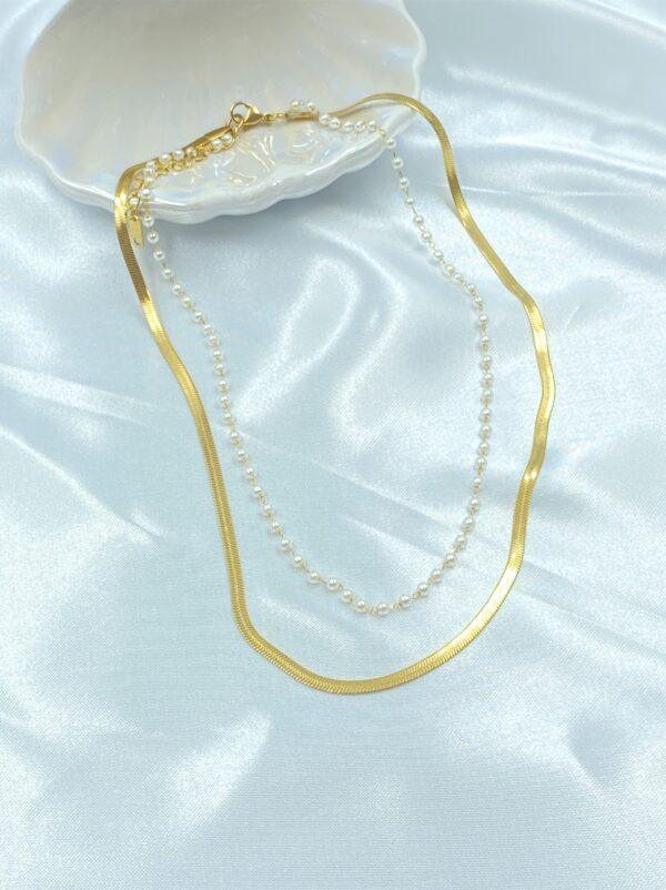 Pearly Snake Double Necklace - Image 2