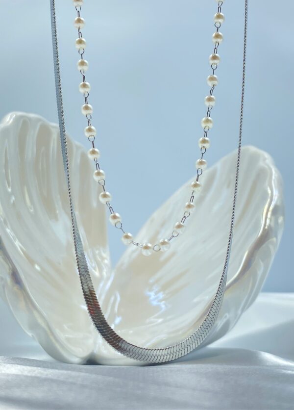 Pearly Snake Double Necklace - Image 3