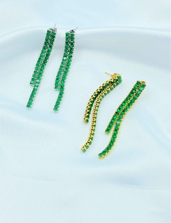 Prom Queen Green Earrings