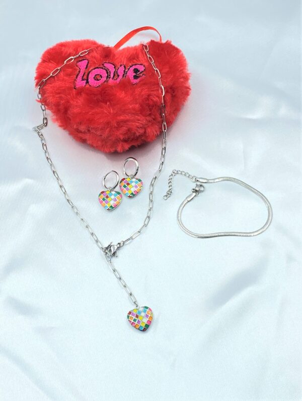 Silver Rainbow Heart Valentine Set - Image 2